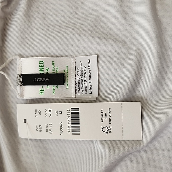 J. CREW Hipster Bikini Bottom in Seersucker Women's Medium Blue White Stripe NWT - Picture 8 of 12